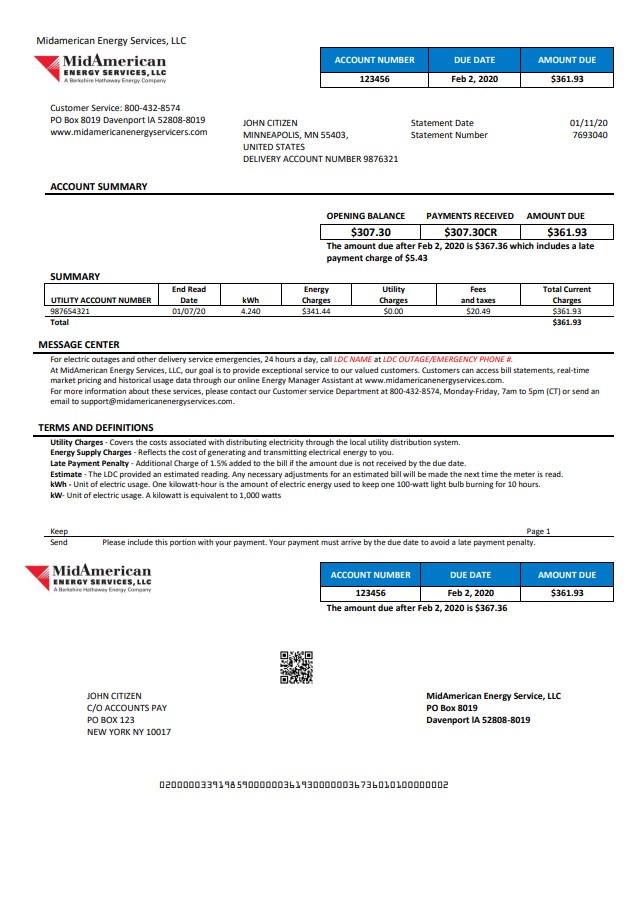  Minol USA business utility bill 